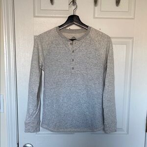 Off white long sleeve striped Henley